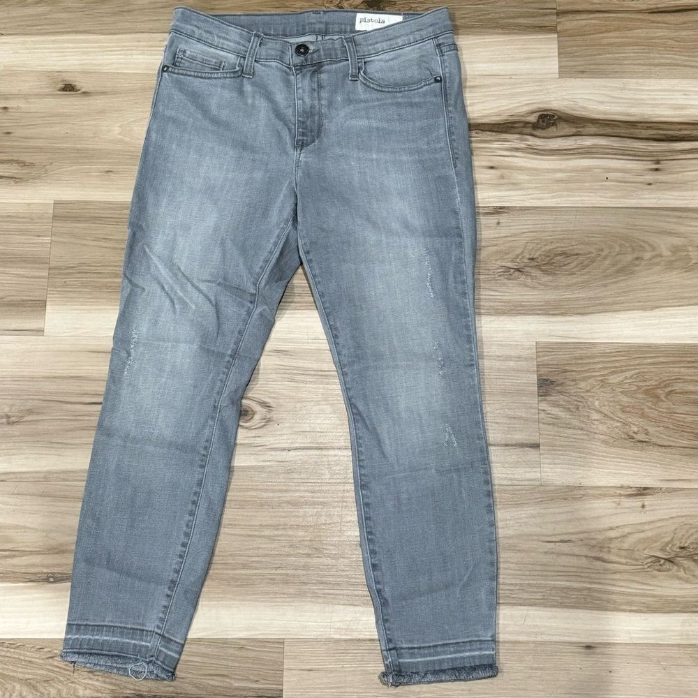 Pistola Grey Cropped Raw Hem Jeans Women’s 29